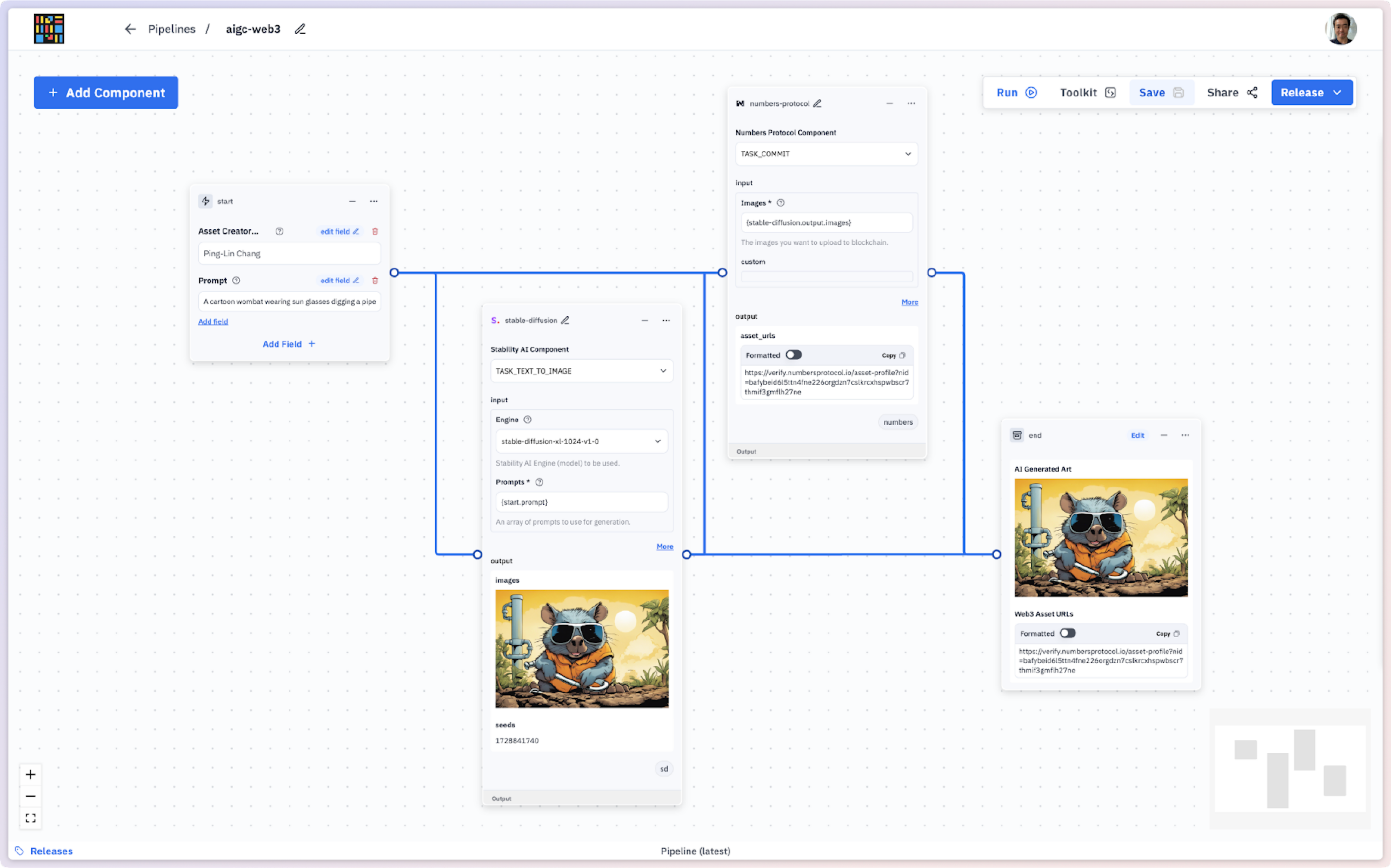 The Instill VDP beta no-code interface combines both build and run modes together to streamline pipeline building experience.