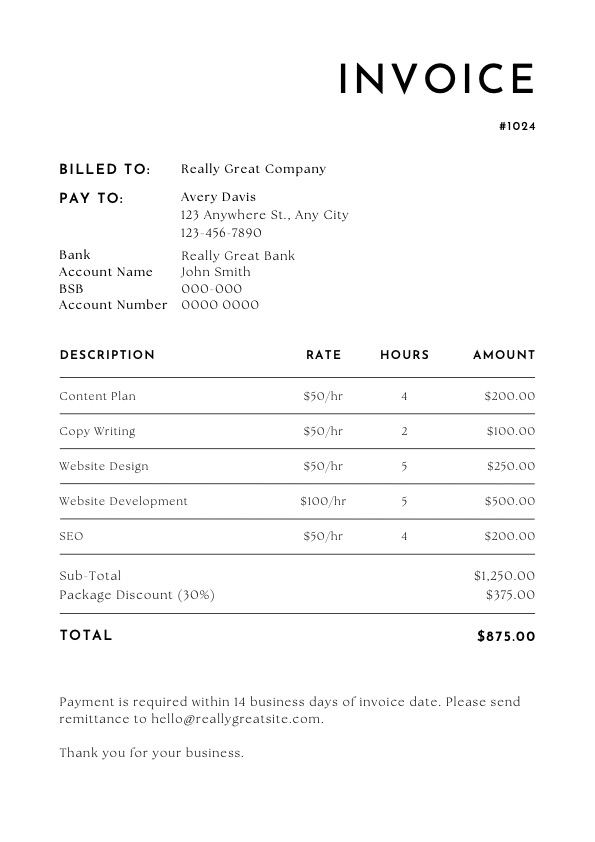 Invoice form